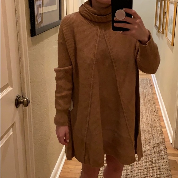 red sweater swing dress